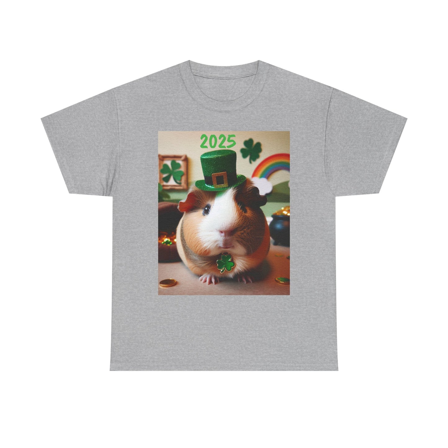 2025 St Patrick's Day Guinea Pig Commemorative T-shirt, Unisex Tee, Heavy Cotton