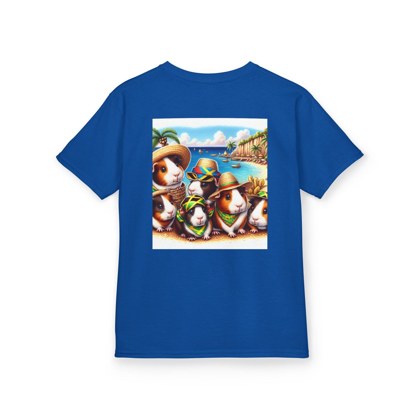 Adorable Guinea Pig Beach Tee, Kids Summer Shirt, Fun Vacation Top, Animal Lover Gift, Tropical Design, Cute Pet Apparel