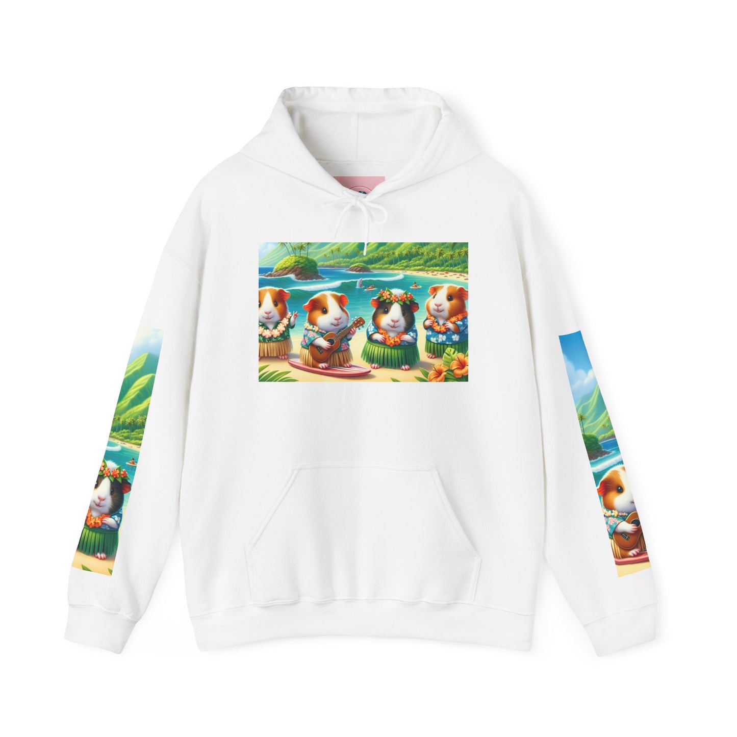 Tropical Guinea Pigs Hoodie, Islander Pigs Sweatshirt, Beach Celebration Jumper, Unisex Hooded Pullover, Coastal Animal Outerwear