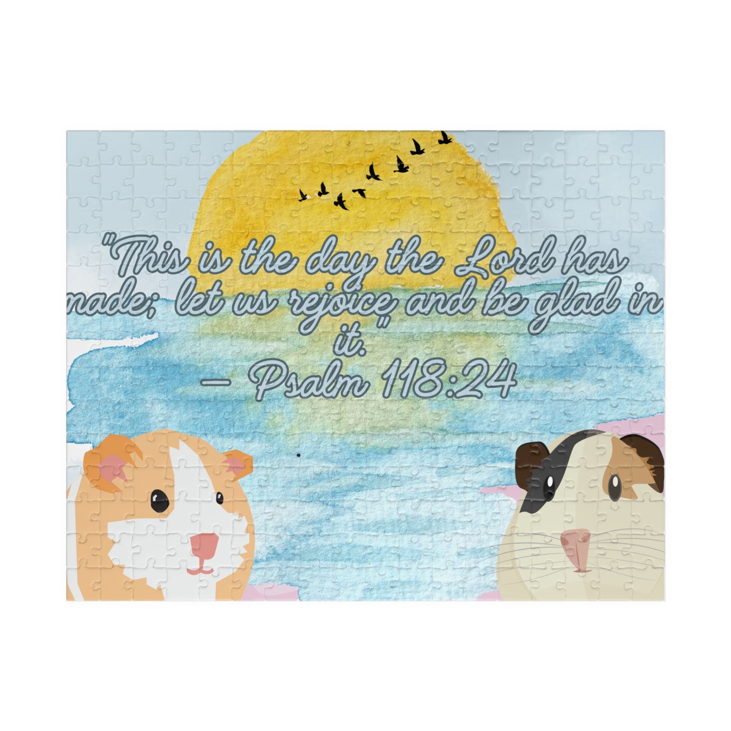 Inspirational Guinea Pig Puzzle with Psalm 118:24 - Relaxing Family Fun, Gift