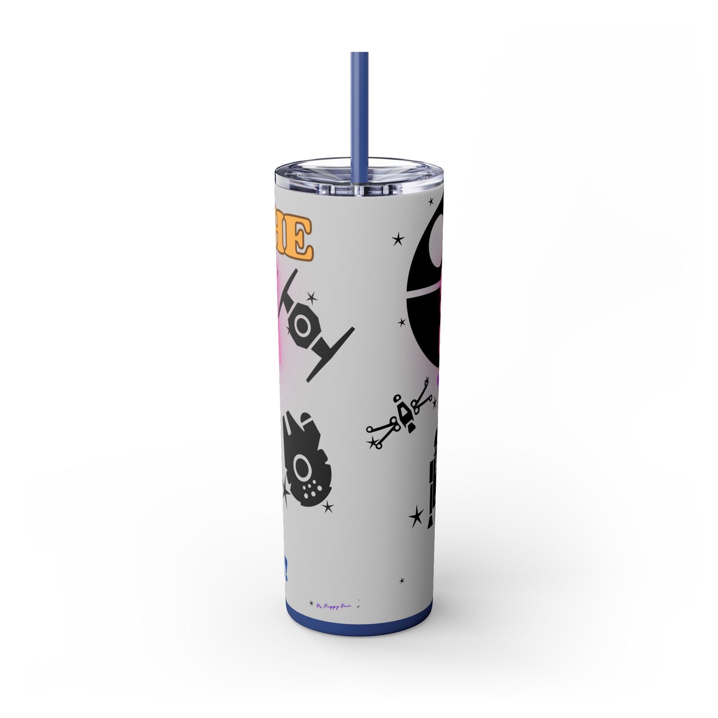 May the Squeek Be With You, Guinea Pig Star Wars Themed Skinny Tumbler with Straw, 20oz