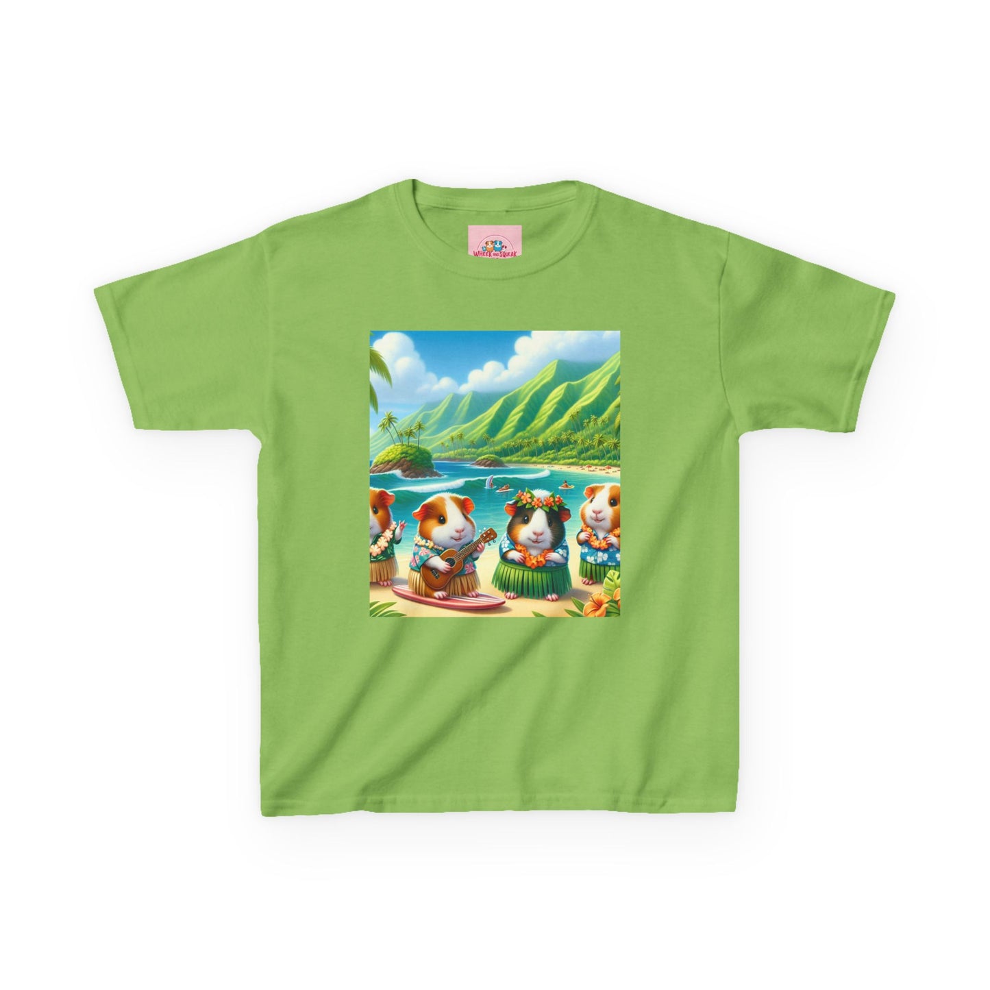 Adorable Guinea Pig Beach Tee, Kids Summer Shirt, Fun Vacation Top, Animal Lover Gift, Tropical Design, Cute Pet Apparel