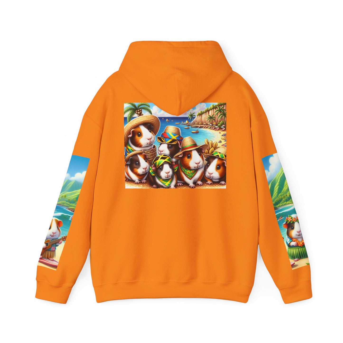 Tropical Guinea Pigs Hoodie, Islander Pigs Sweatshirt, Beach Celebration Jumper, Unisex Hooded Pullover, Coastal Animal Outerwear