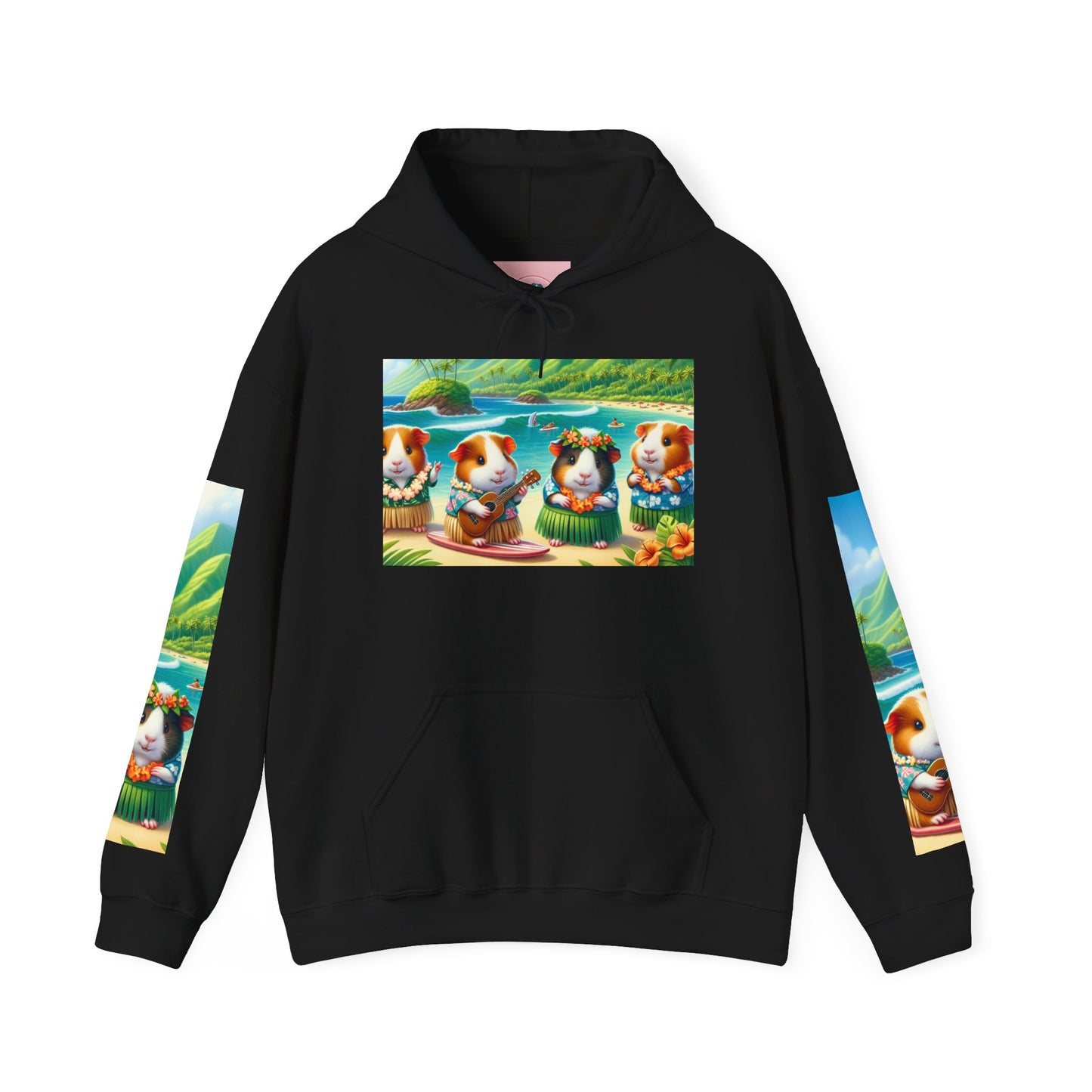 Tropical Guinea Pigs Hoodie, Islander Pigs Sweatshirt, Beach Celebration Jumper, Unisex Hooded Pullover, Coastal Animal Outerwear