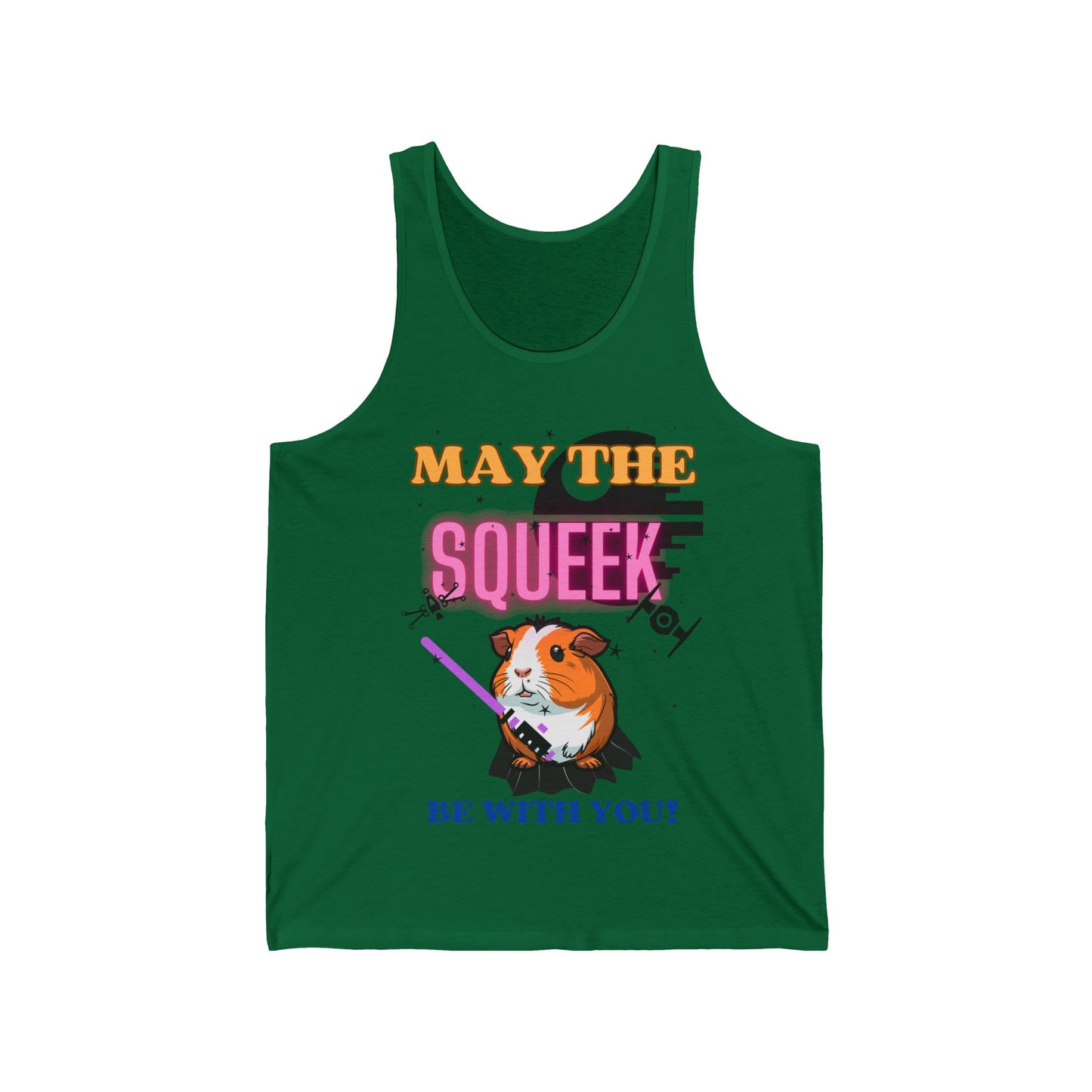 May the Squeek Be With You, Guinea Pig, Star Wars Themed Unisex Jersey Tank