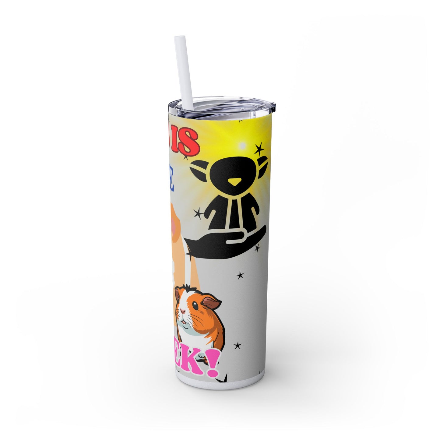 This is the Wheek, Guinea Pig Star Wars Themed Skinny Tumbler with Straw, 20oz