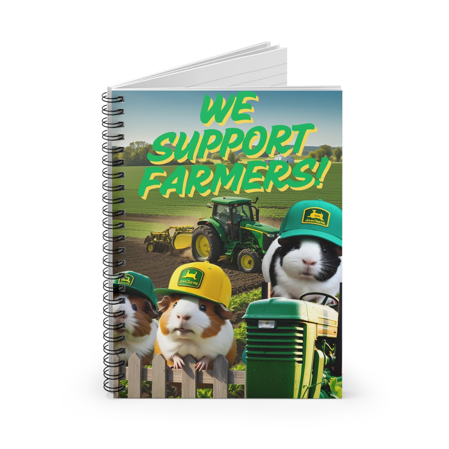 We Support Farmers! Spiral Notebook, Farm Themed Stationery, Cute Guinea Pig Gift, Agriculture Journal, Eco-friendly Notepad