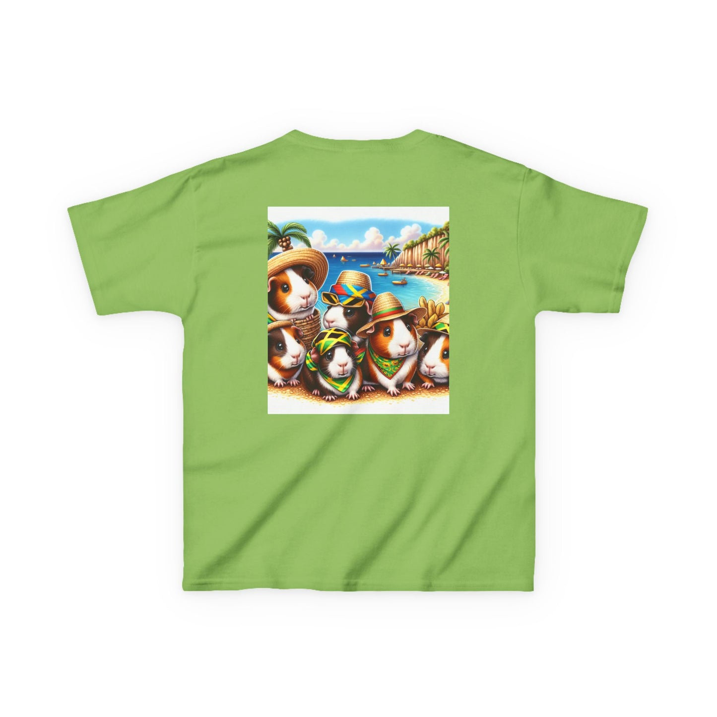 Adorable Guinea Pig Beach Tee, Kids Summer Shirt, Fun Vacation Top, Animal Lover Gift, Tropical Design, Cute Pet Apparel