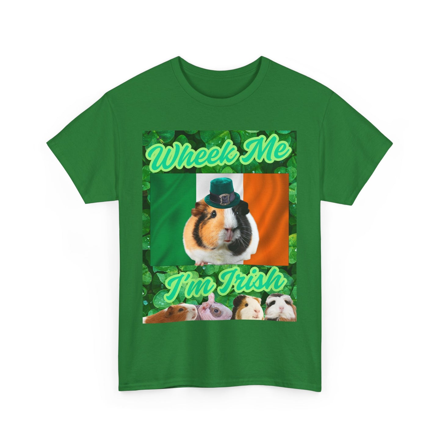 Wheek Me I'm Irish Guinea Pigs Unisex Heavy Cotton Tee