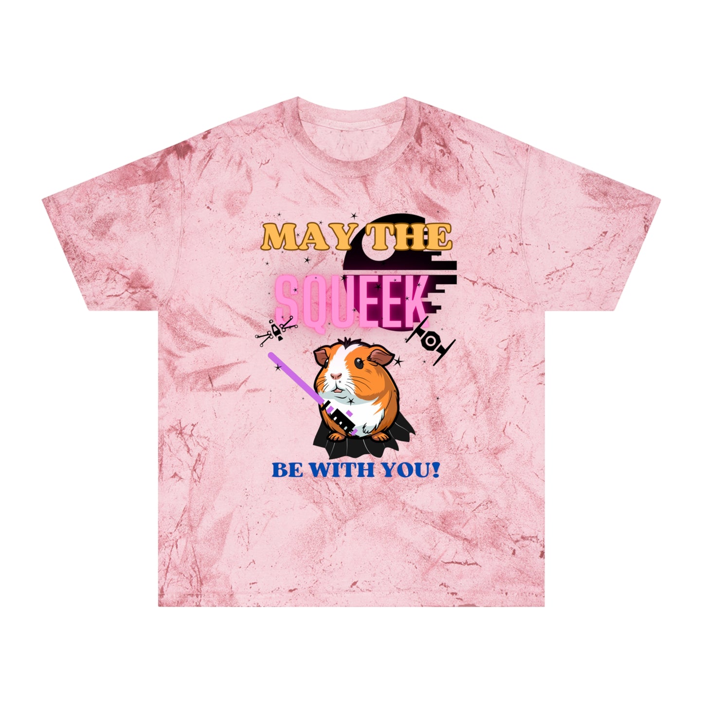 May the Squeek Be with You, Guinea Pig, Star Wars Themed Unisex Color Blast T-Shirt