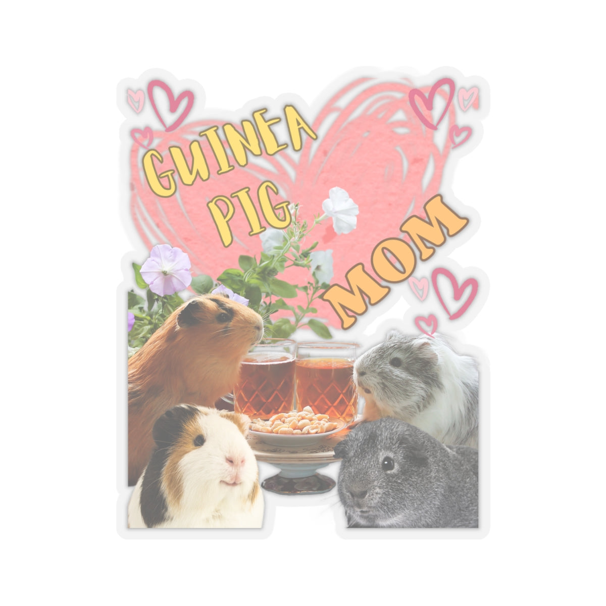 Guinea Pig Mom Kiss-Cut Stickers