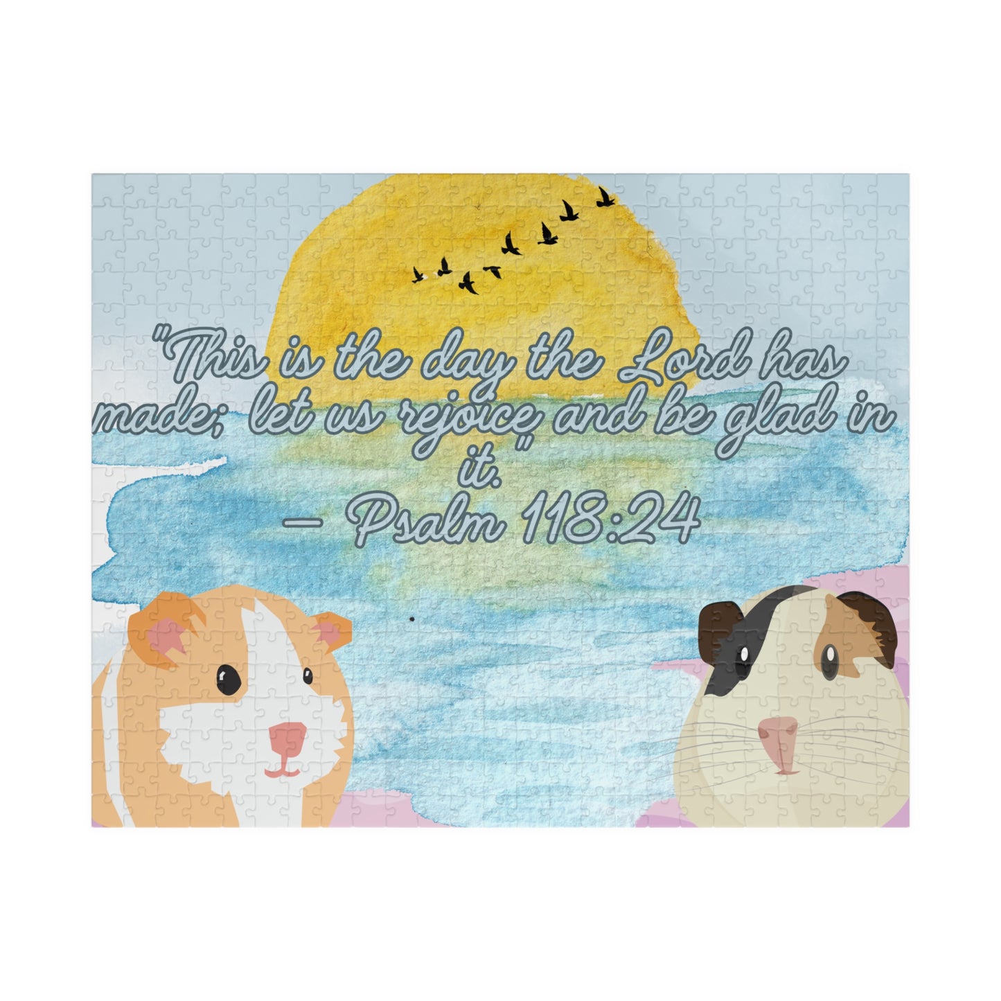 Inspirational Guinea Pig Puzzle with Psalm 118:24 - Relaxing Family Fun, Gift