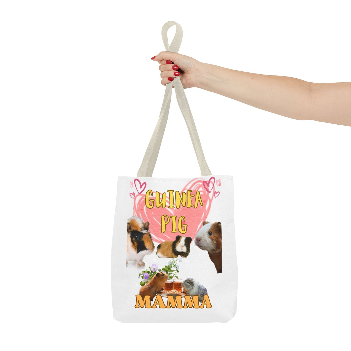 Guinea Pig Mamma Tote Bag - Cute Animal Lover Gift, Guinea Pig Mom Shoulder Bag, Pet Owner Reusable Shopping Tote, Small Animal Mama Beach