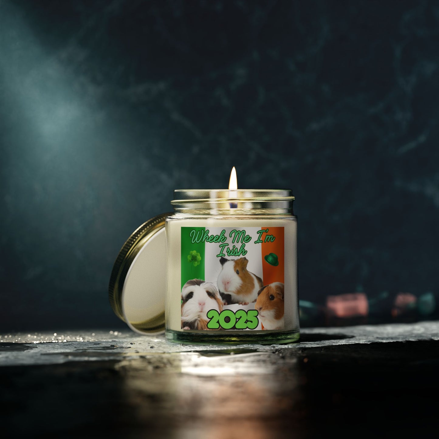 Guinea Pig Themed Scented Candle | Wheel Me I'm Irish 2025, Pet Lover Gift, St.