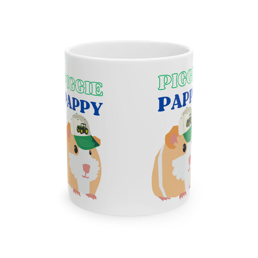 Ceramic Mug - Guinea Pig Pappy, John Deere Hat, Cute Animal Lover Gift, Coffee Cup, Tea Mug, Home Office Decor, Birthday Present