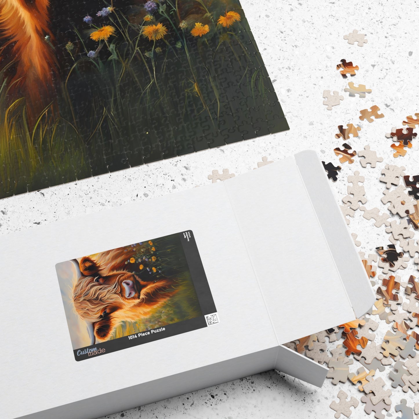 Highland Cow Puzzle - 110, 252, 520 & 1014-Piece Options - Perfect for Animal Lovers and Family Fun!