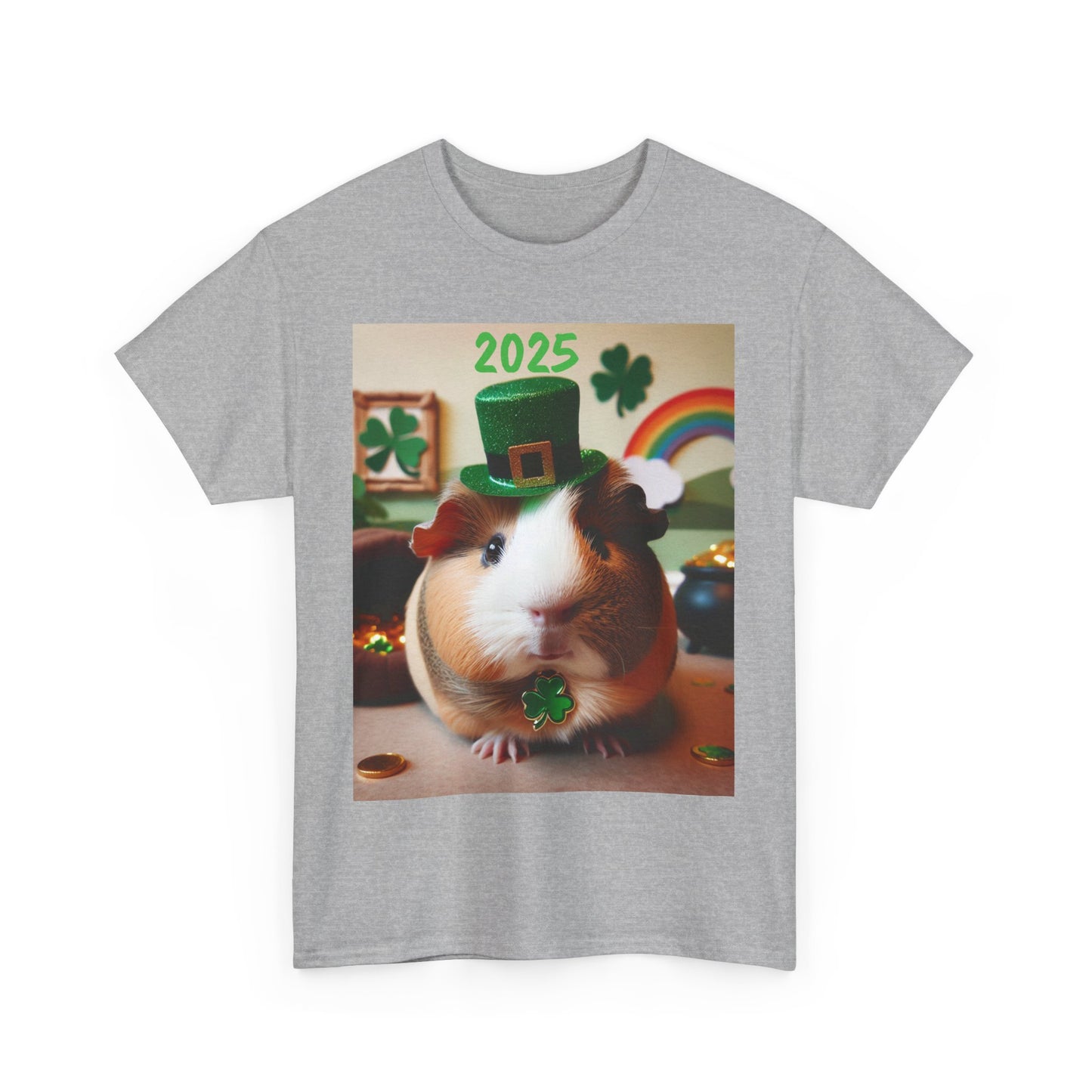 2025 St Patrick's Day Guinea Pig Commemorative T-shirt, Unisex Tee, Heavy Cotton