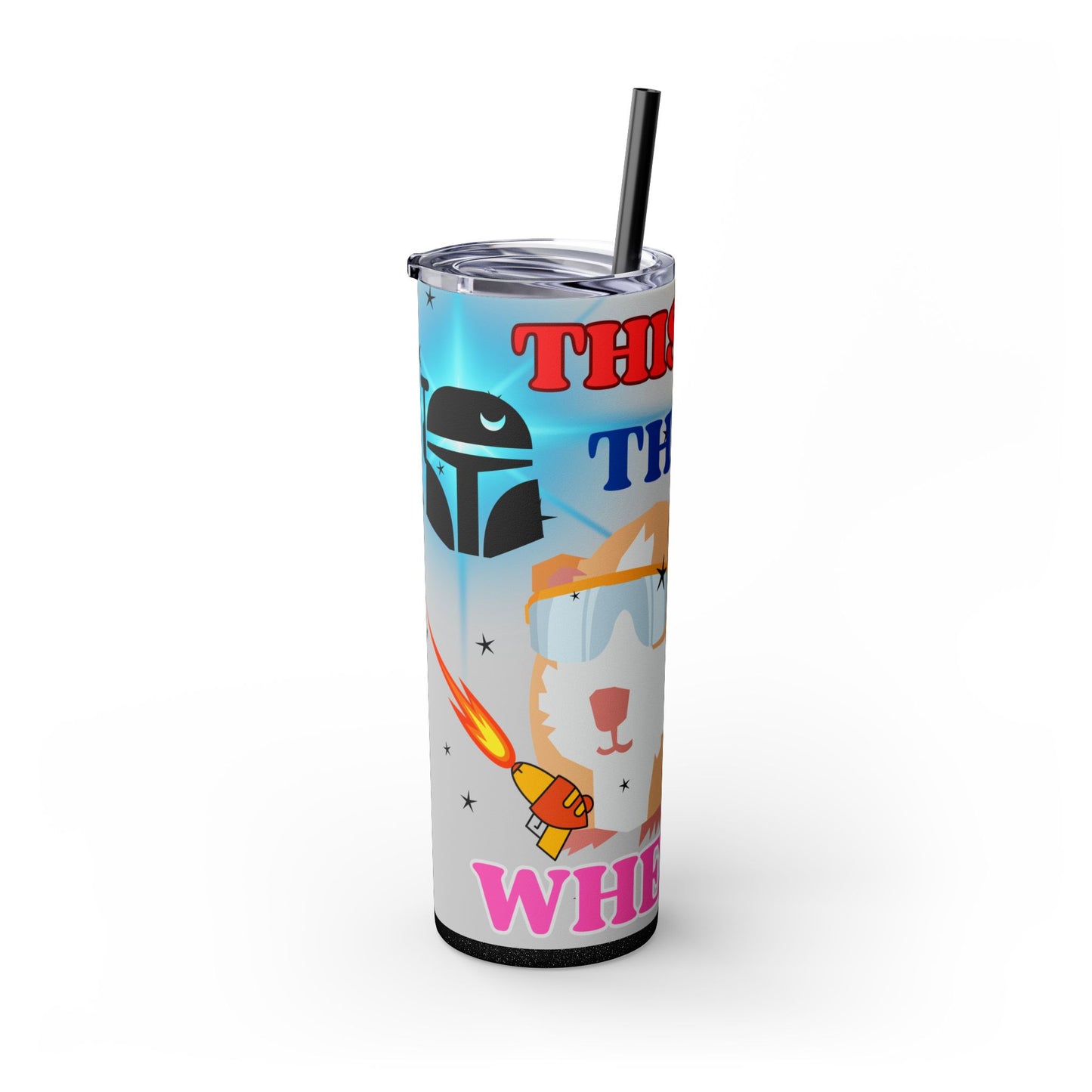 This is the Wheek, Guinea Pig Star Wars Themed Skinny Tumbler with Straw, 20oz