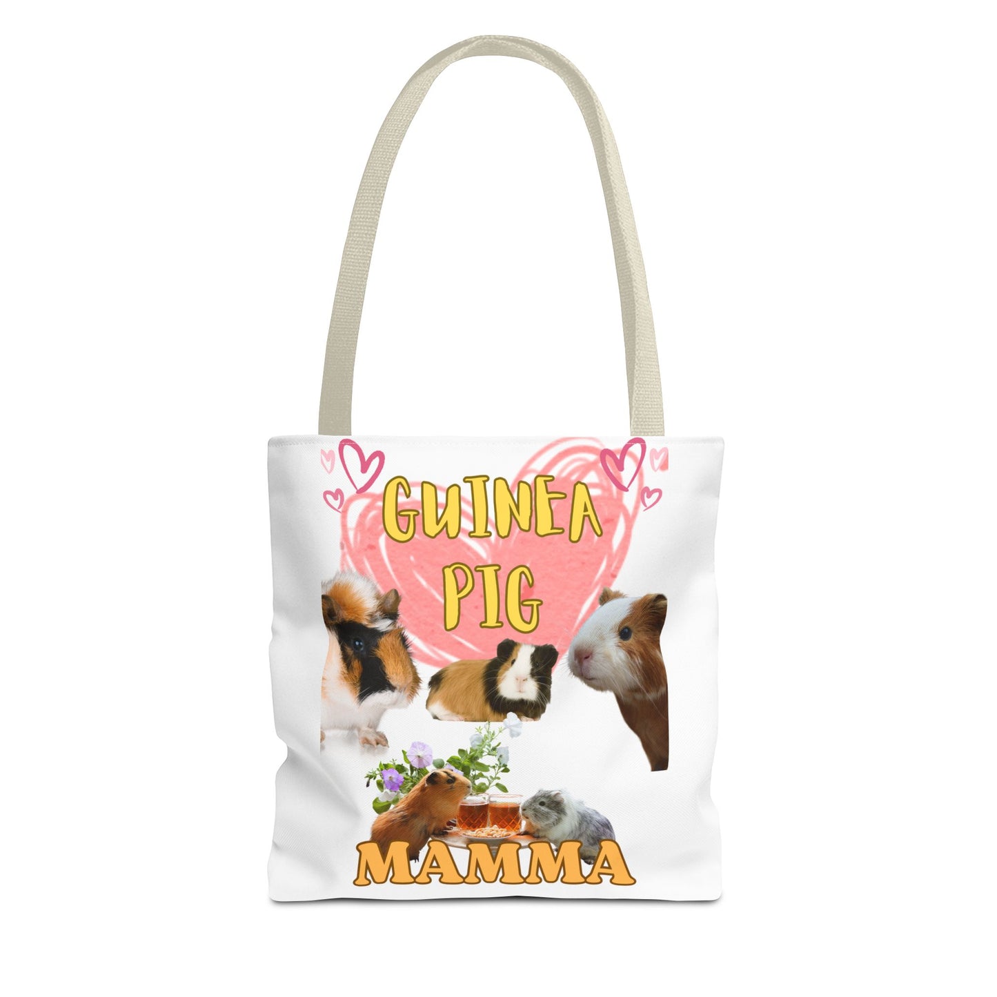 Guinea Pig Mamma Tote Bag - Cute Animal Lover Gift, Guinea Pig Mom Shoulder Bag, Pet Owner Reusable Shopping Tote, Small Animal Mama Beach