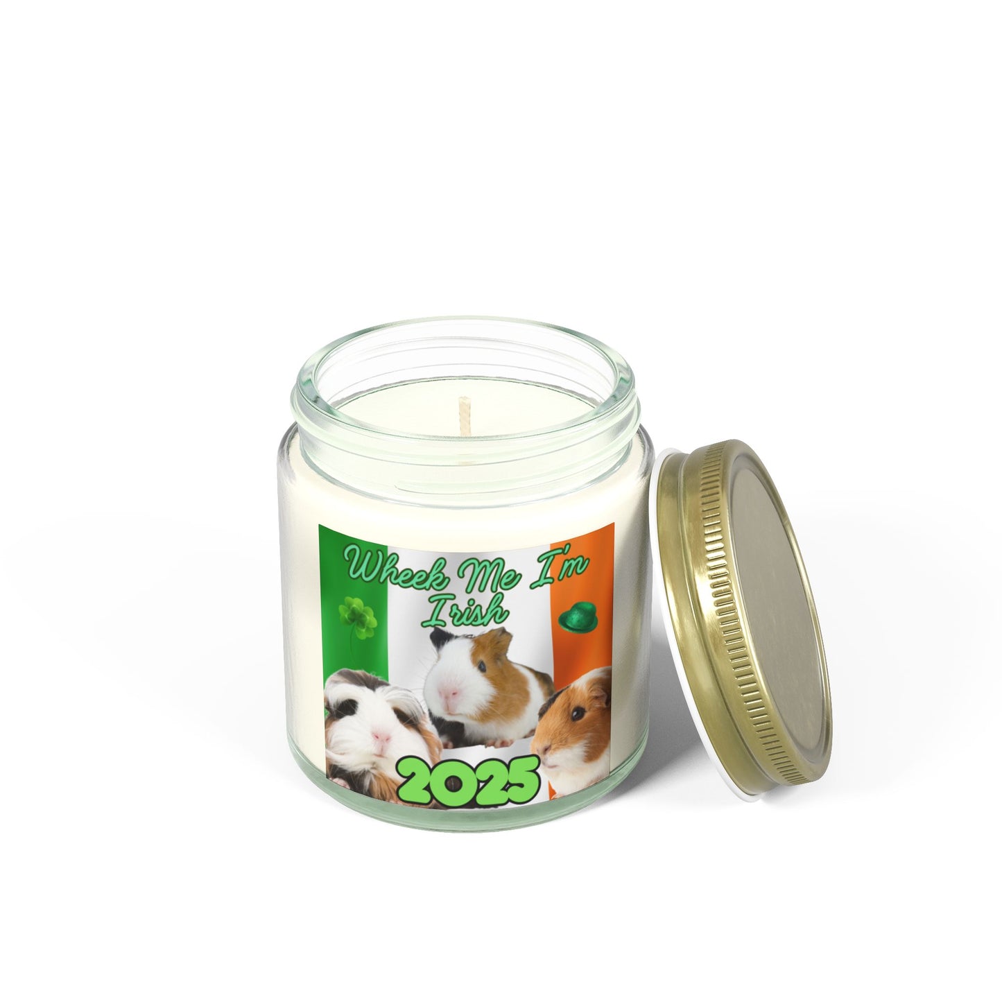 Guinea Pig Themed Scented Candle | Wheel Me I'm Irish 2025, Pet Lover Gift, St.