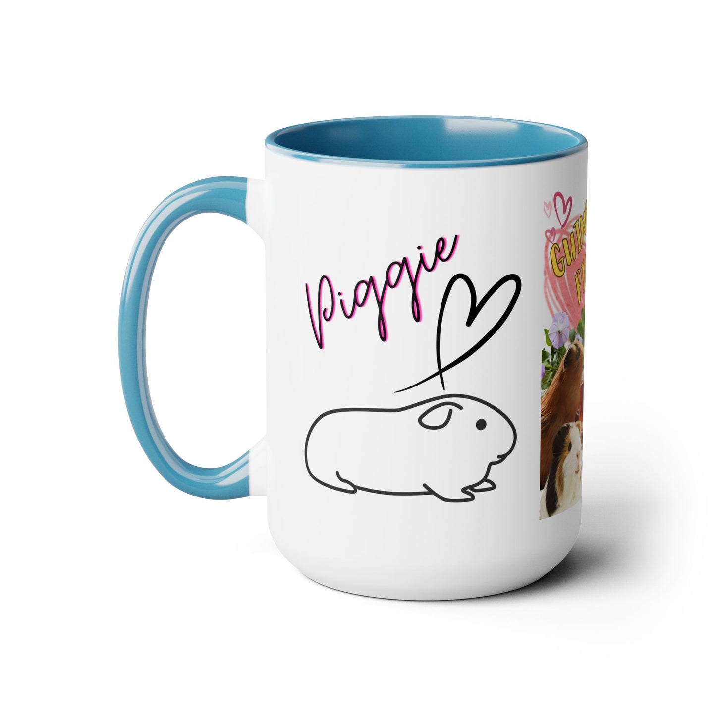 Guinea Pig Mom Two-Tone Coffee Mugs, 15oz