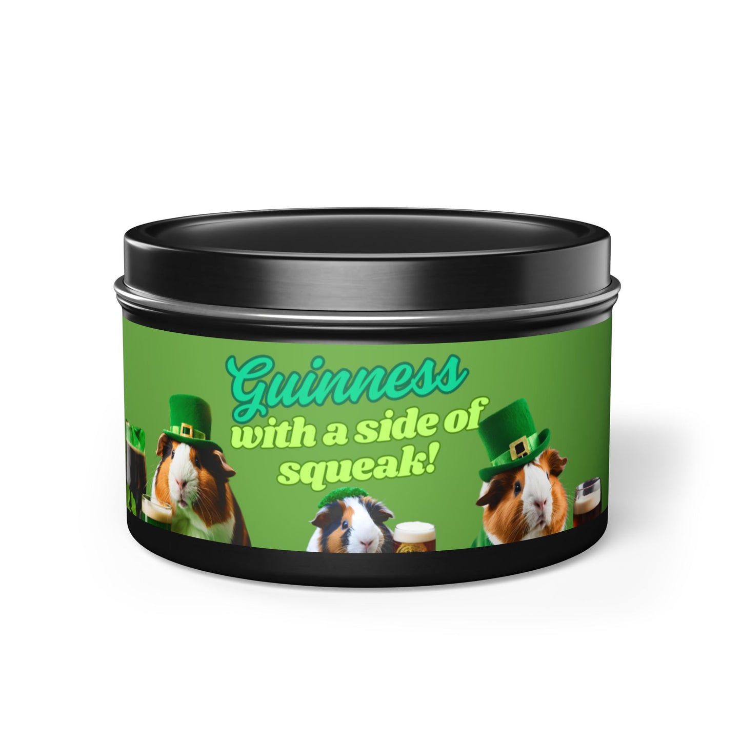 Tin Candles, Guinea Pig Holding Pint of Ale, St. Patrick's Day Decor, Irish