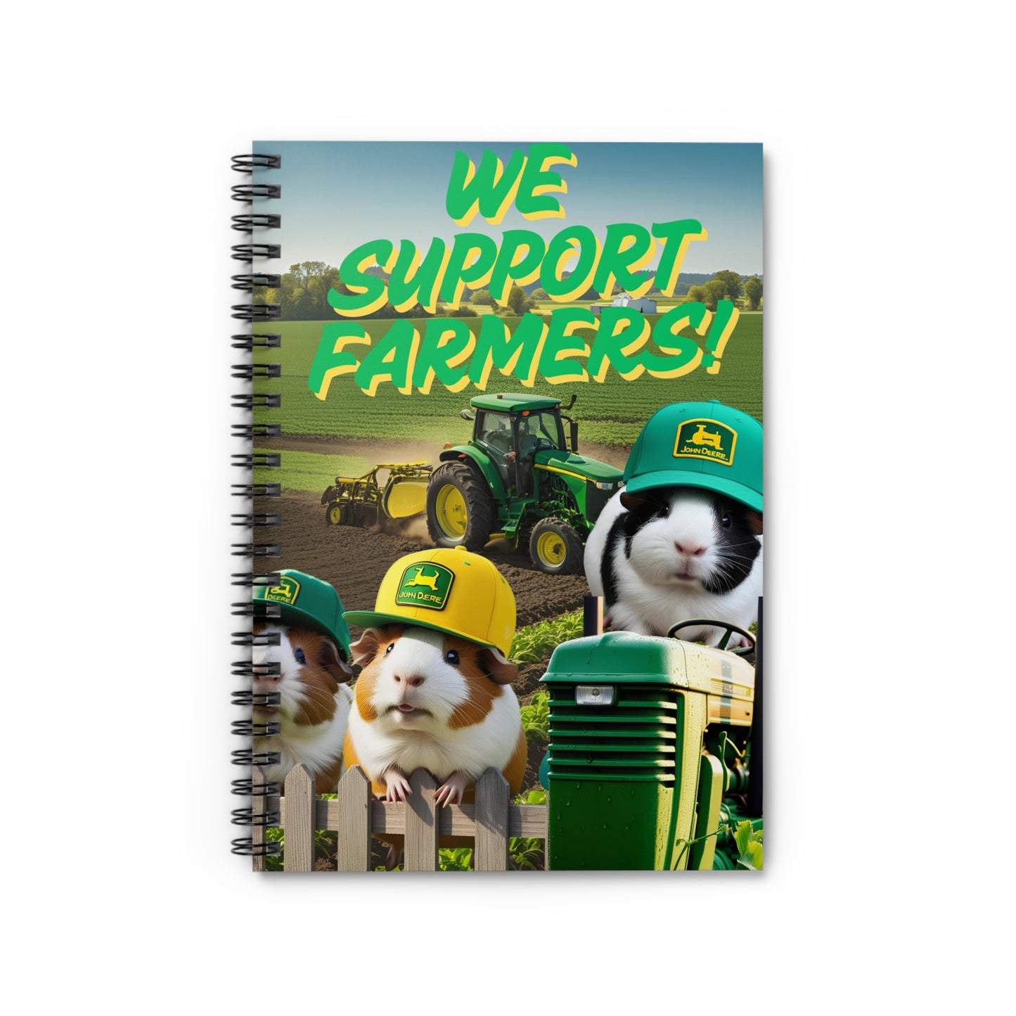 We Support Farmers! Spiral Notebook, Farm Themed Stationery, Cute Guinea Pig Gift, Agriculture Journal, Eco-friendly Notepad