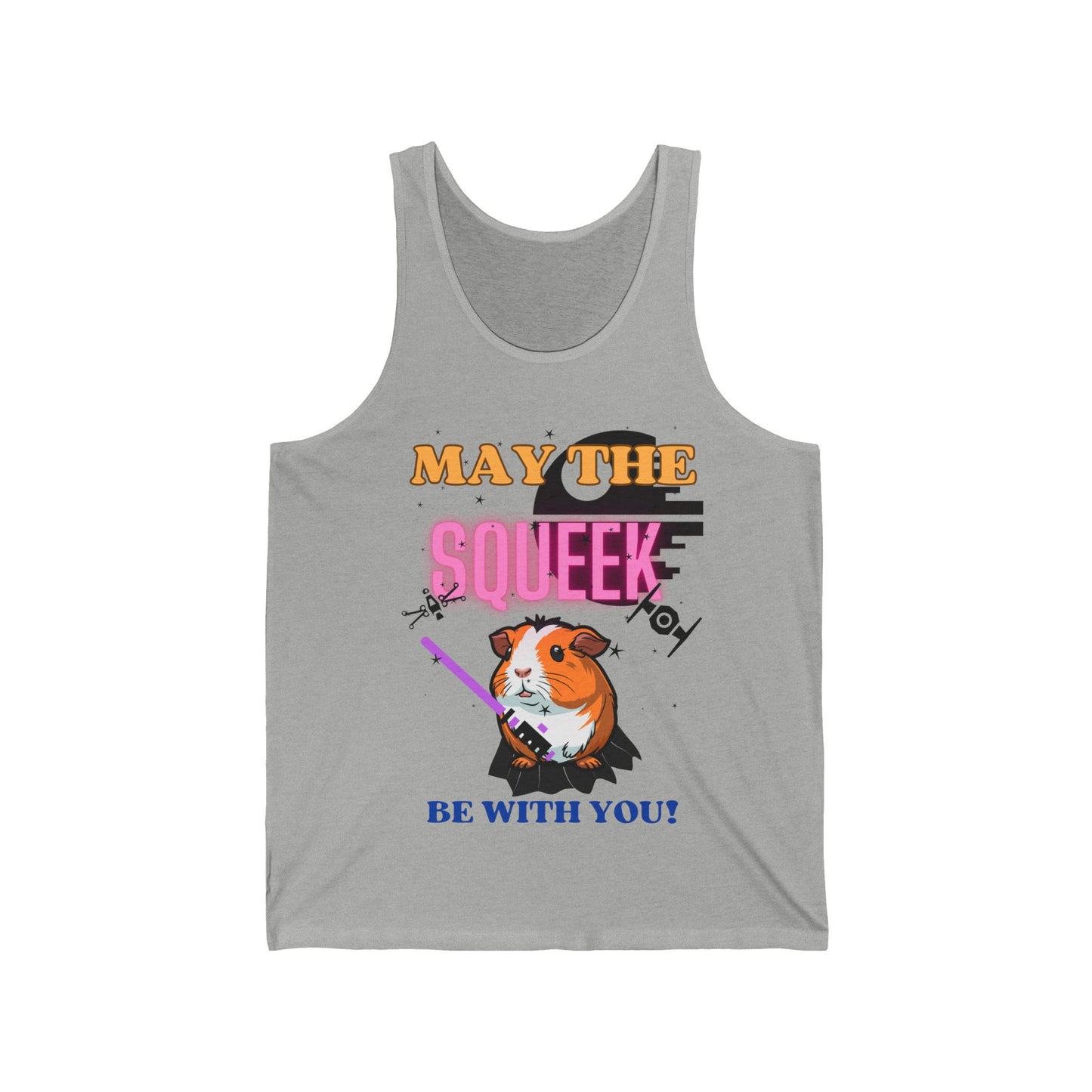 May the Squeek Be With You, Guinea Pig, Star Wars Themed Unisex Jersey Tank