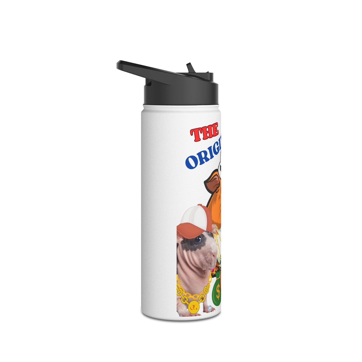 The Original OG Show me the Veggies, Guinea Pig Stainless Steel Water Bottle, Standard Lid