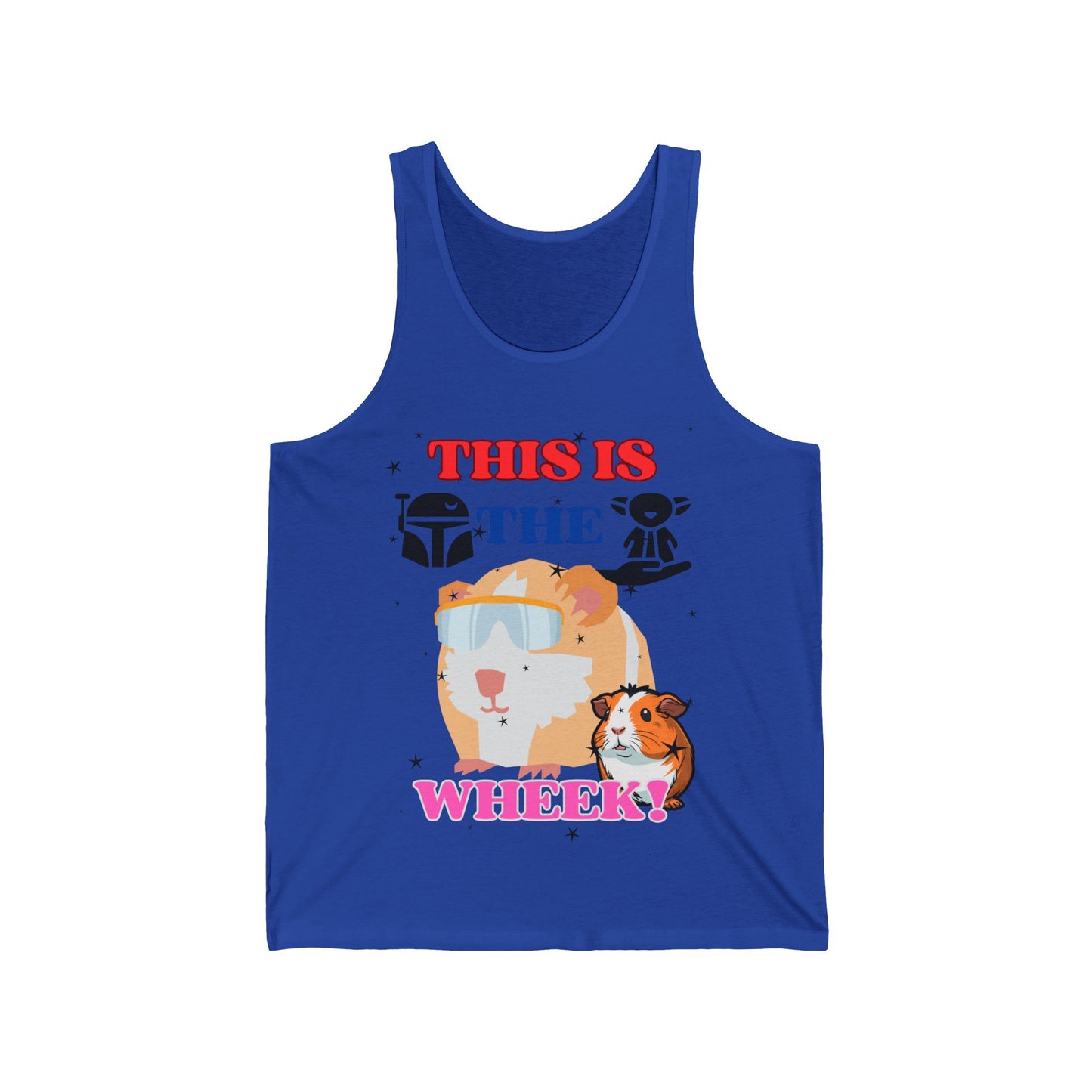 This is the Wheek, Guinea Pig, Mandalorian Themed Unisex Jersey Tank