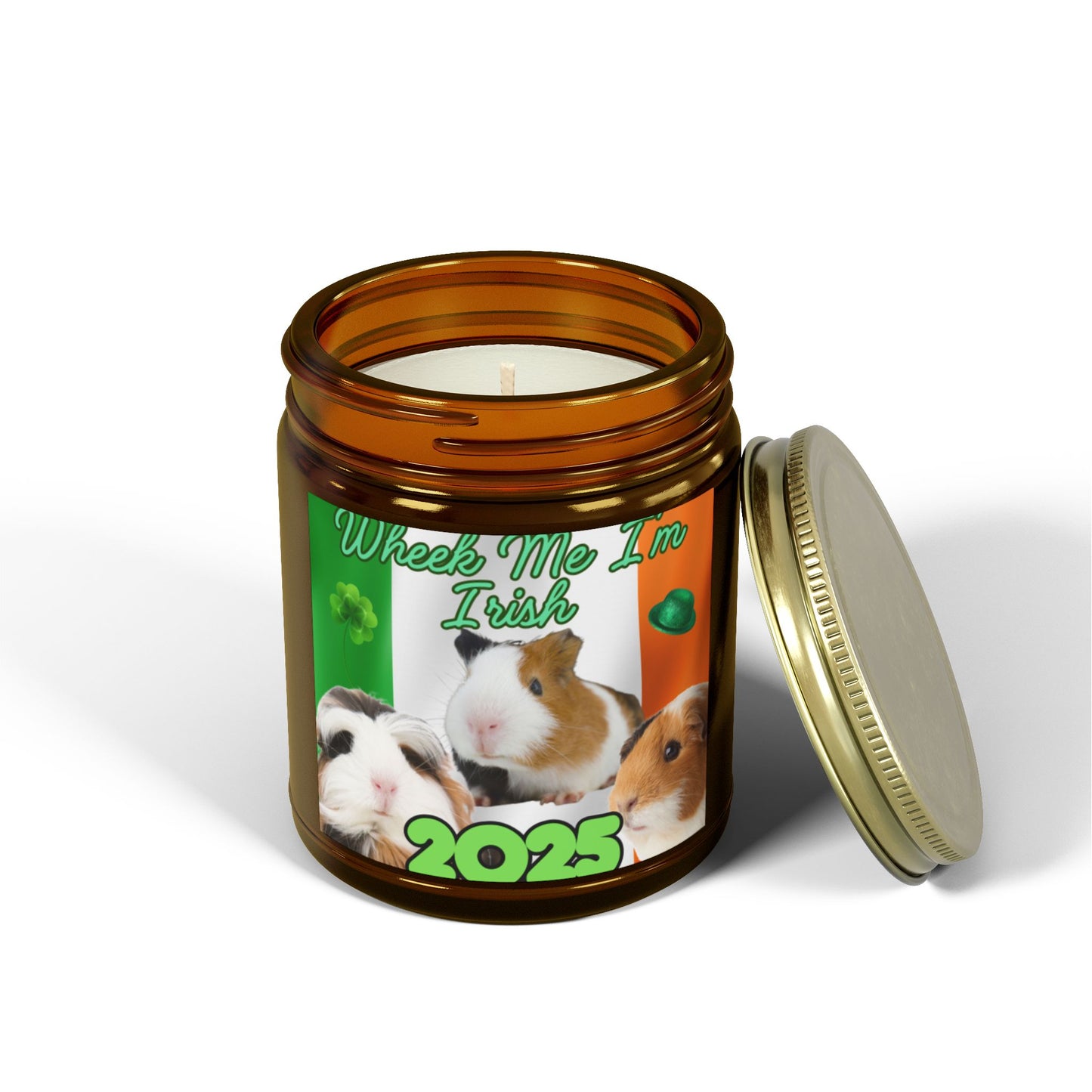 Guinea Pig Themed Scented Candle | Wheel Me I'm Irish 2025, Pet Lover Gift, St.