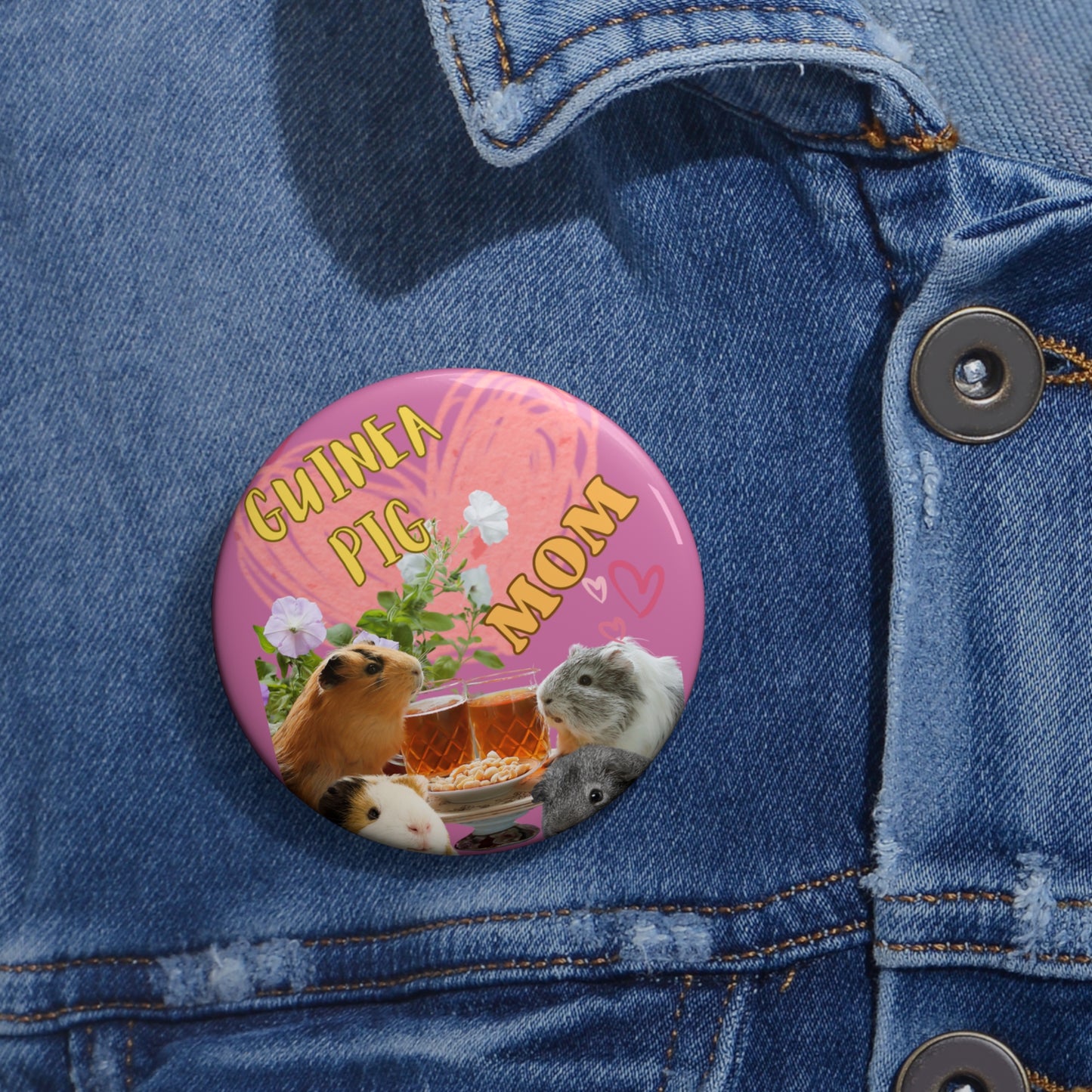 Guinea Pig Mom Pin Buttons