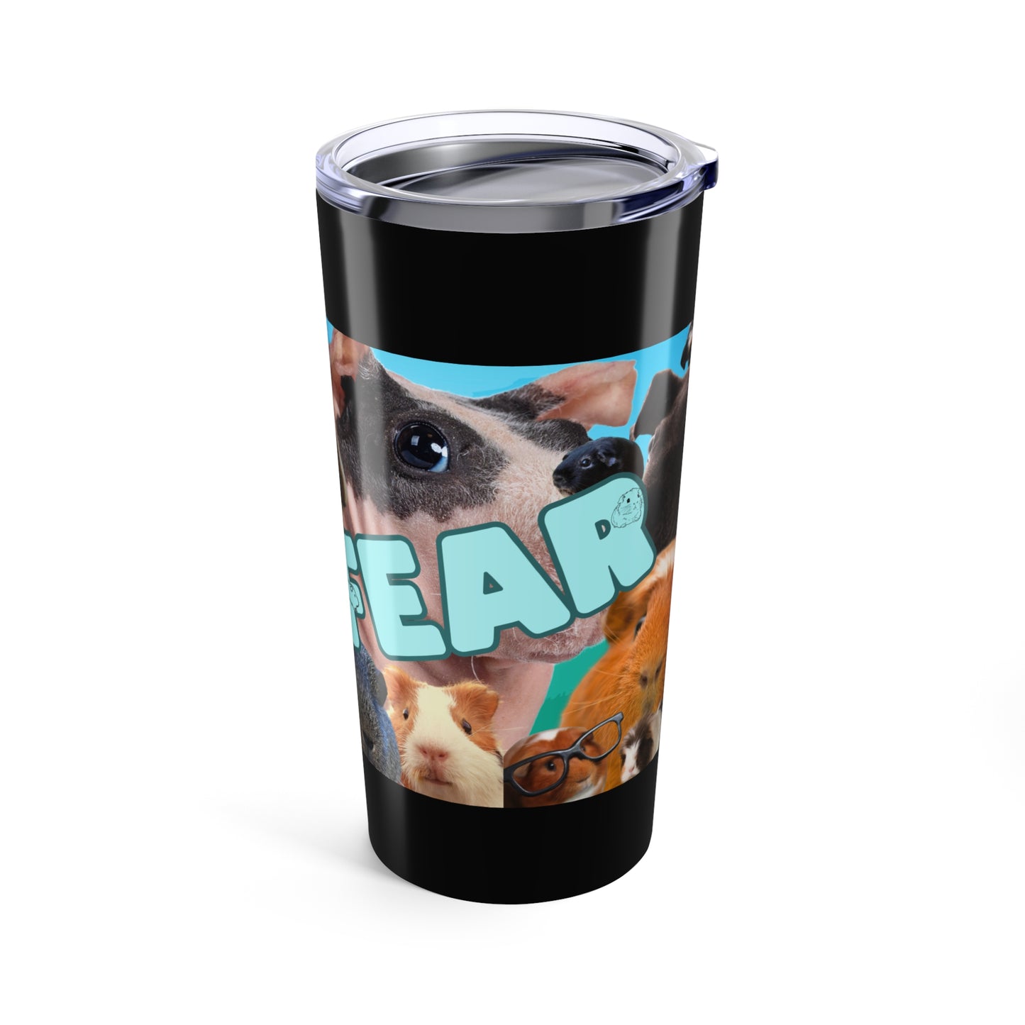 Fear the Wheek, Guinea Pig Tumbler - 20oz Stainless Steel Mug, Cute Animal Lover Gift, Rodent Pet Owner Present, Funny Water Bottle for