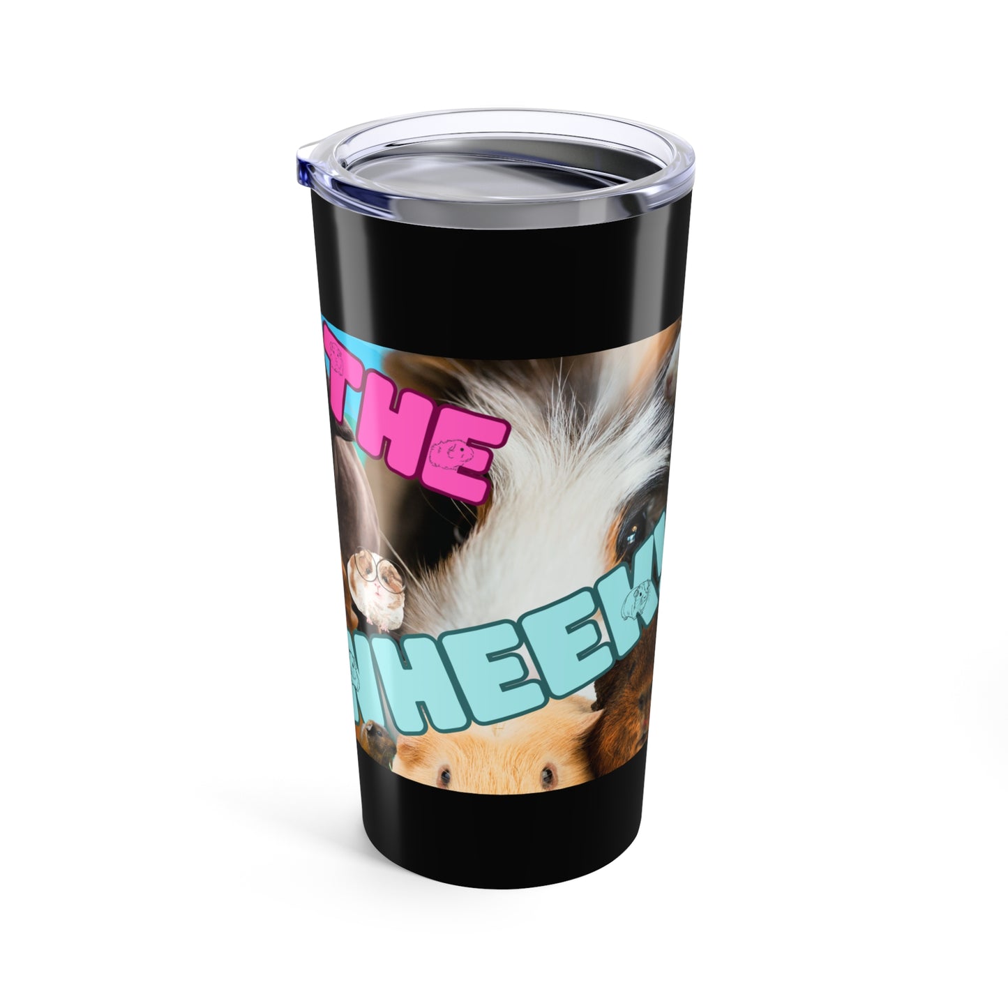 Fear the Wheek, Guinea Pig Tumbler - 20oz Stainless Steel Mug, Cute Animal Lover Gift, Rodent Pet Owner Present, Funny Water Bottle for