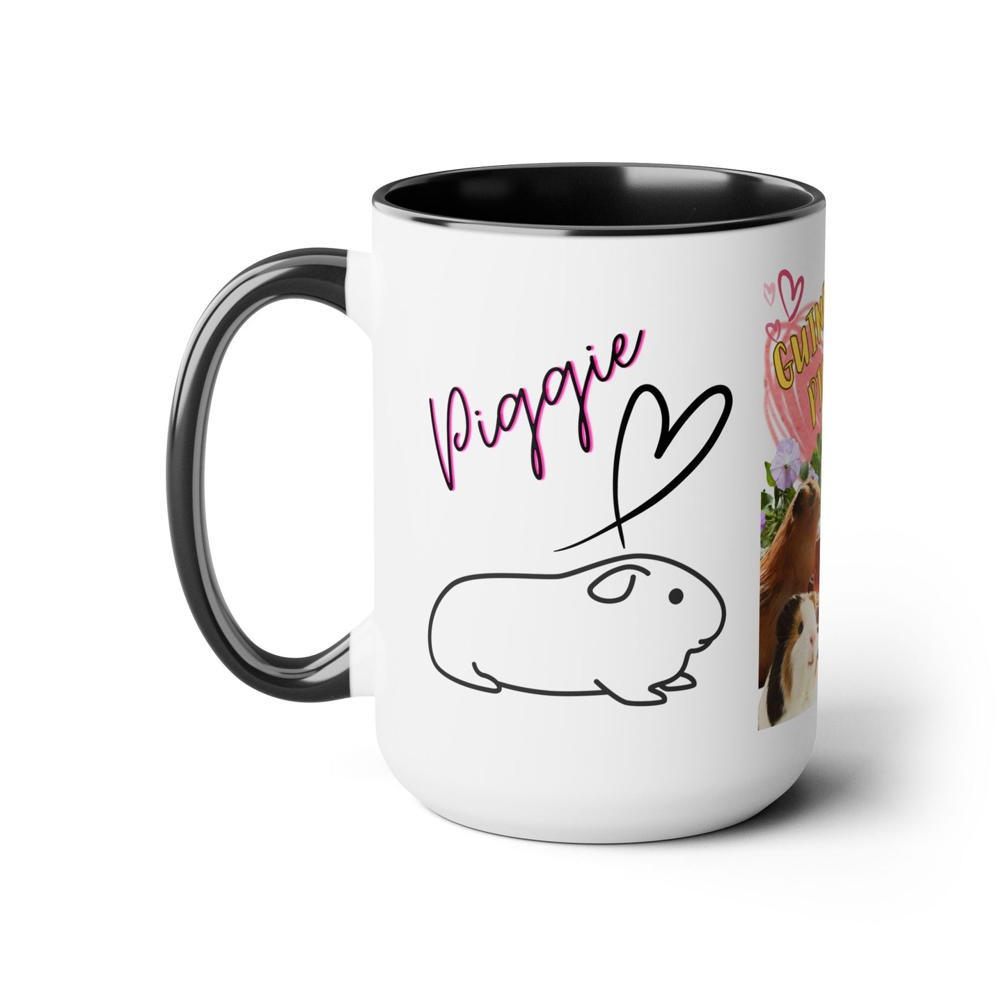 Guinea Pig Mom Two-Tone Coffee Mugs, 15oz