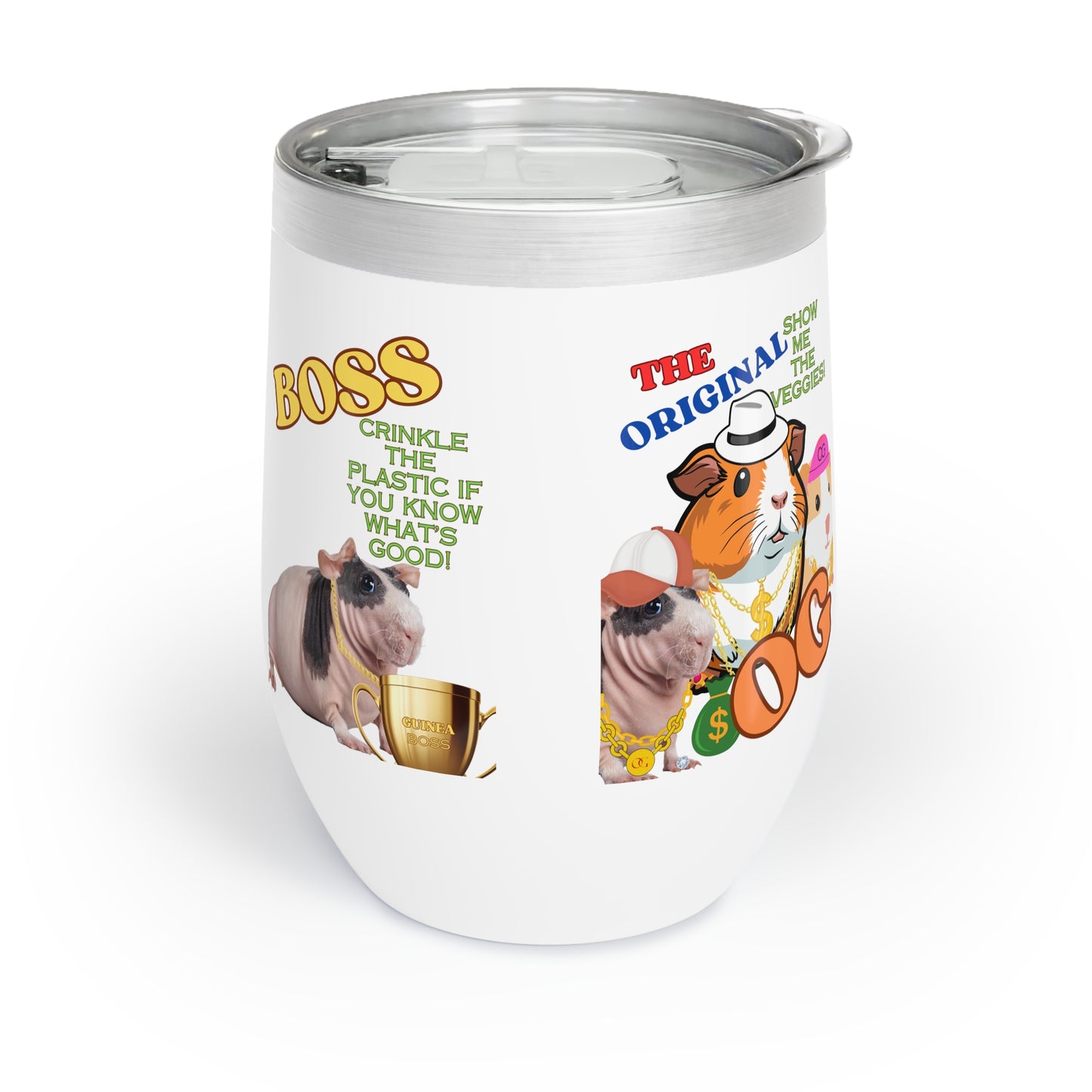 Wine Tumbler, Guinea Pig Boss O G, Funny Animal Lover Gift, Insulated Drinkware, Cute Rodent Cup, Sassy Pet Owner Present