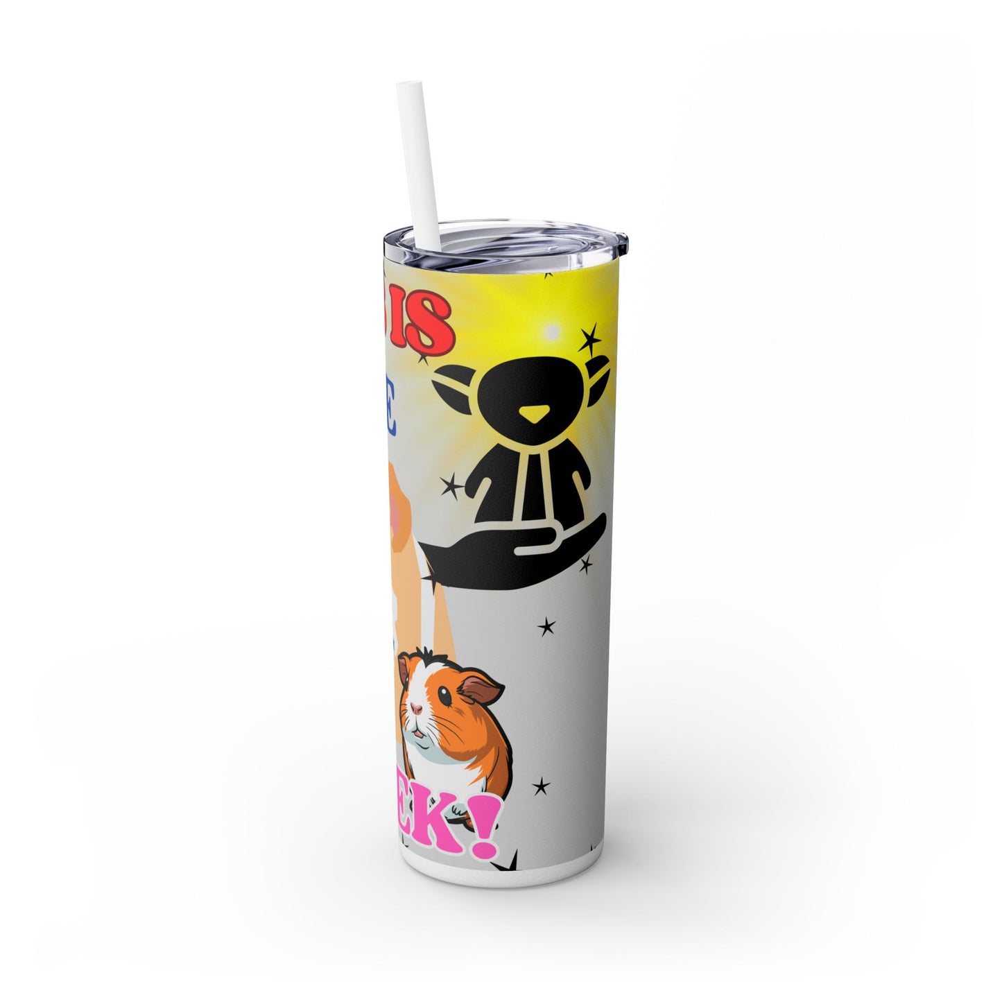 This is the Wheek, Guinea Pig Star Wars Themed Skinny Tumbler with Straw, 20oz