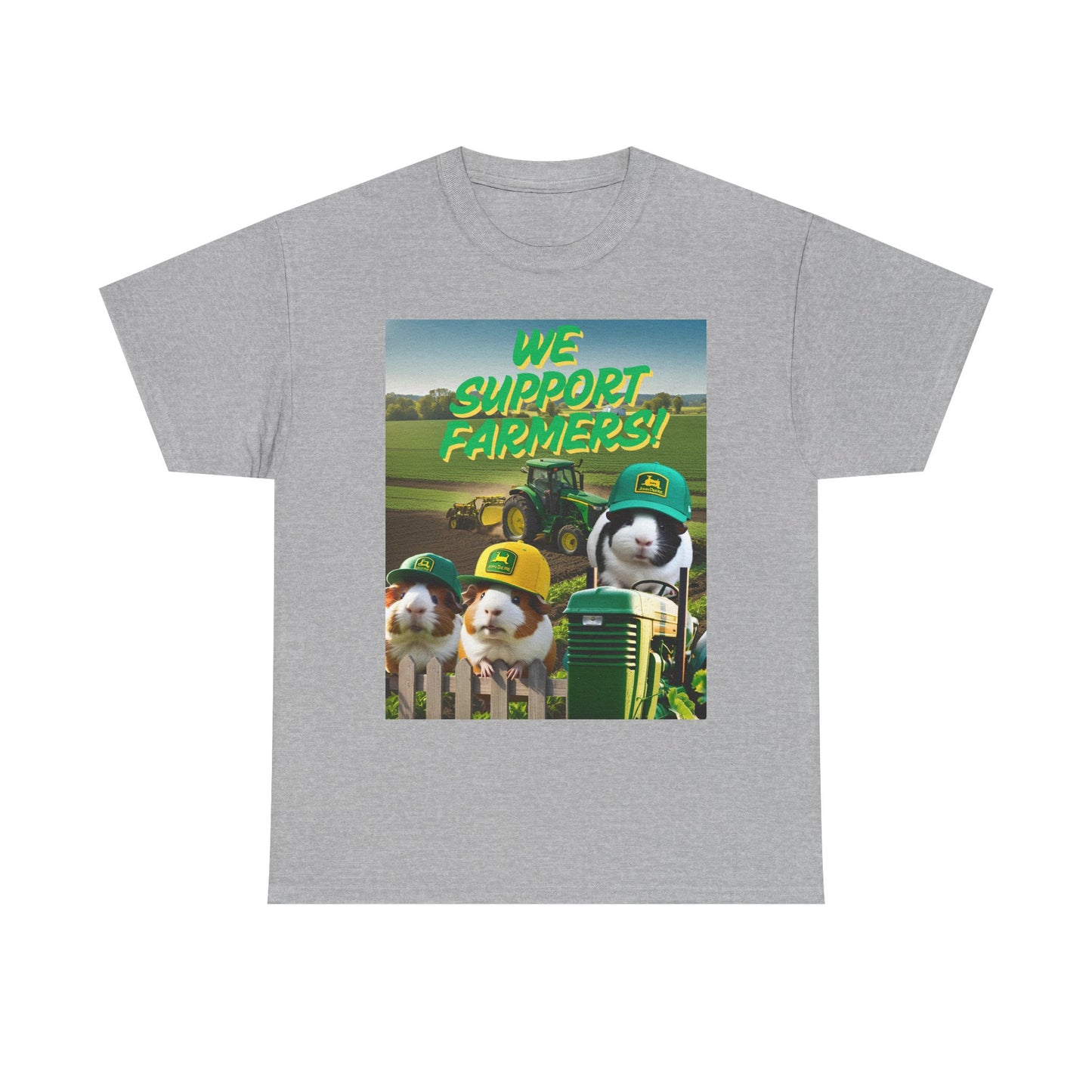 Guinea Pig Trio T-Shirt, John Deere Hats, We Support Farmers, American Farmer Tee, Unisex Cotton Shirt