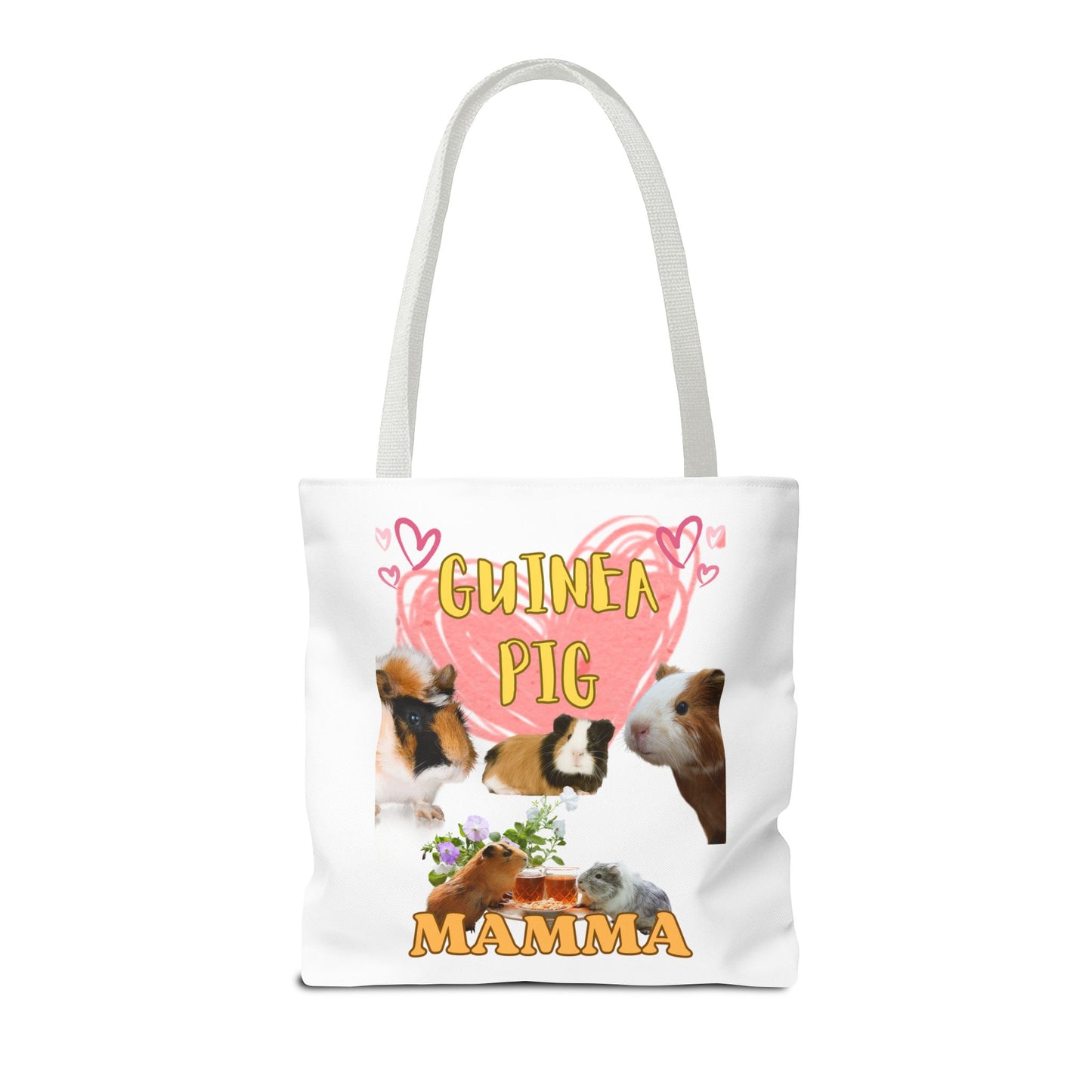 Guinea Pig Mamma Tote Bag - Cute Animal Lover Gift, Guinea Pig Mom Shoulder Bag, Pet Owner Reusable Shopping Tote, Small Animal Mama Beach