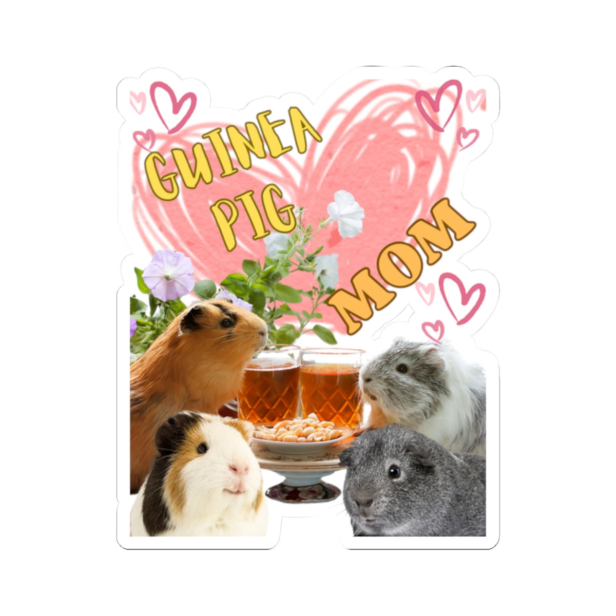 Guinea Pig Mom Kiss-Cut Stickers