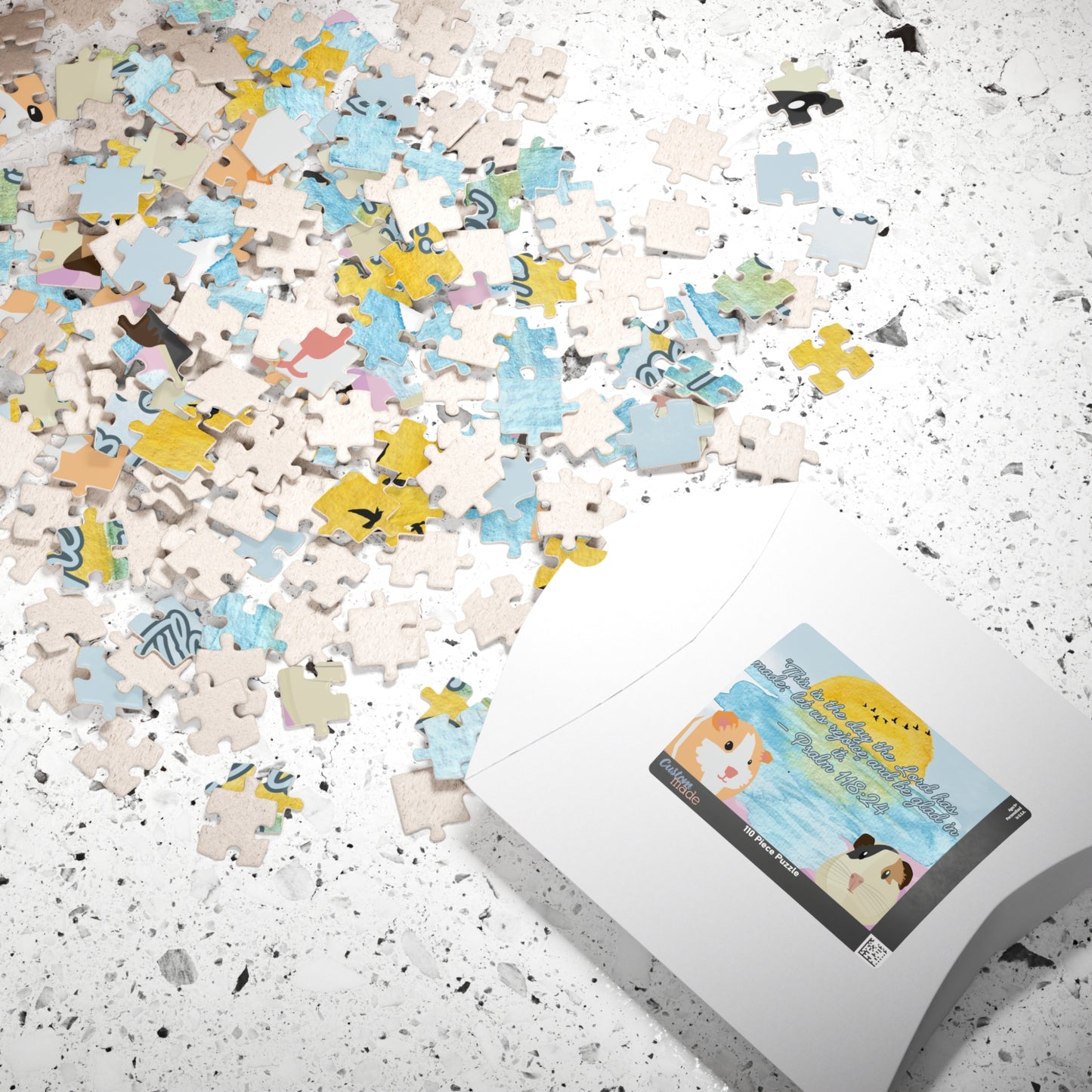 Inspirational Guinea Pig Puzzle with Psalm 118:24 - Relaxing Family Fun, Gift