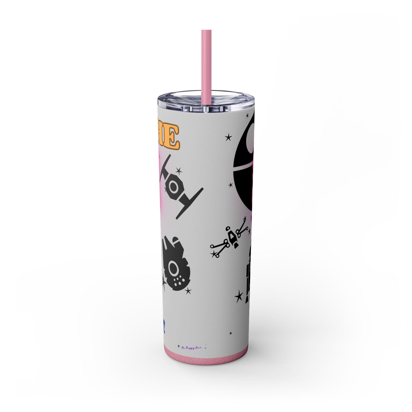 May the Squeek Be With You, Guinea Pig Star Wars Themed Skinny Tumbler with Straw, 20oz