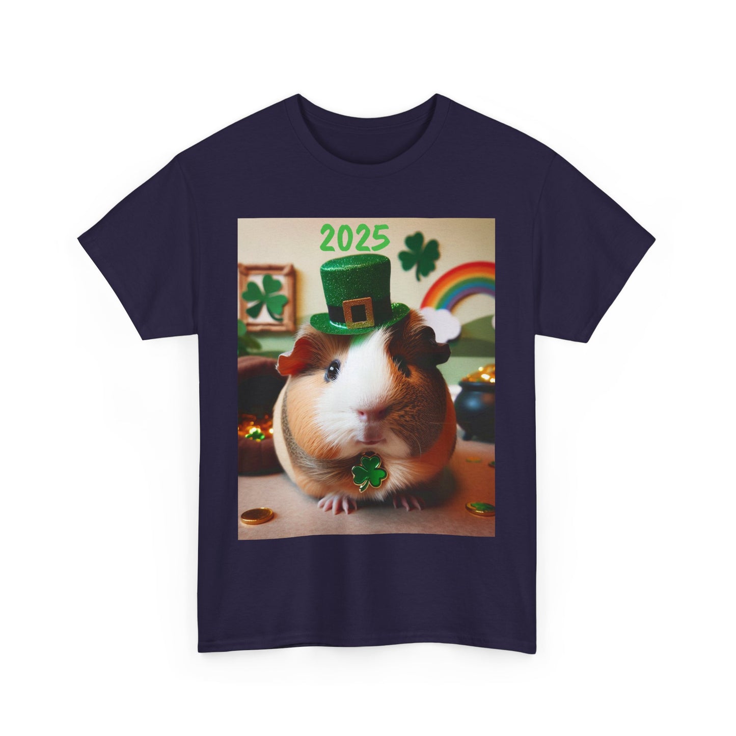 2025 St Patrick's Day Guinea Pig Commemorative T-shirt, Unisex Tee, Heavy Cotton