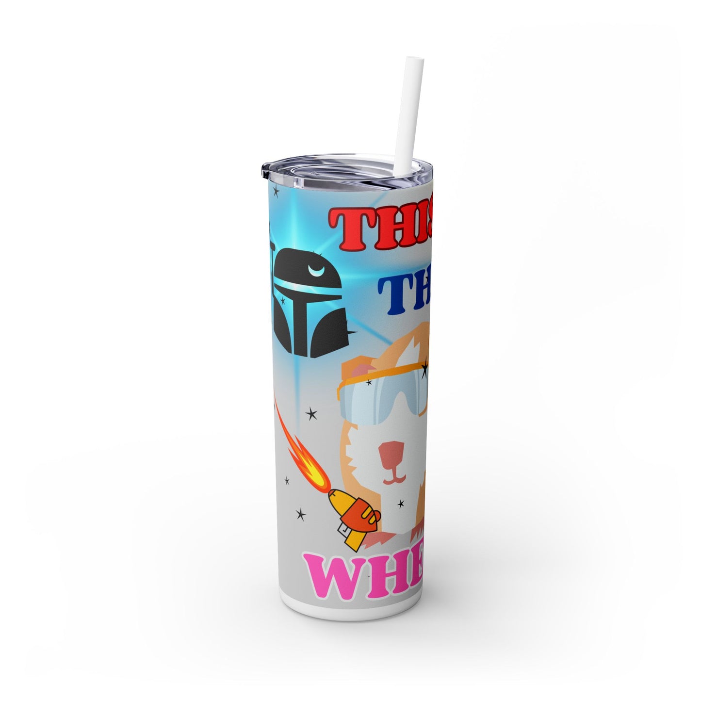 This is the Wheek, Guinea Pig Star Wars Themed Skinny Tumbler with Straw, 20oz