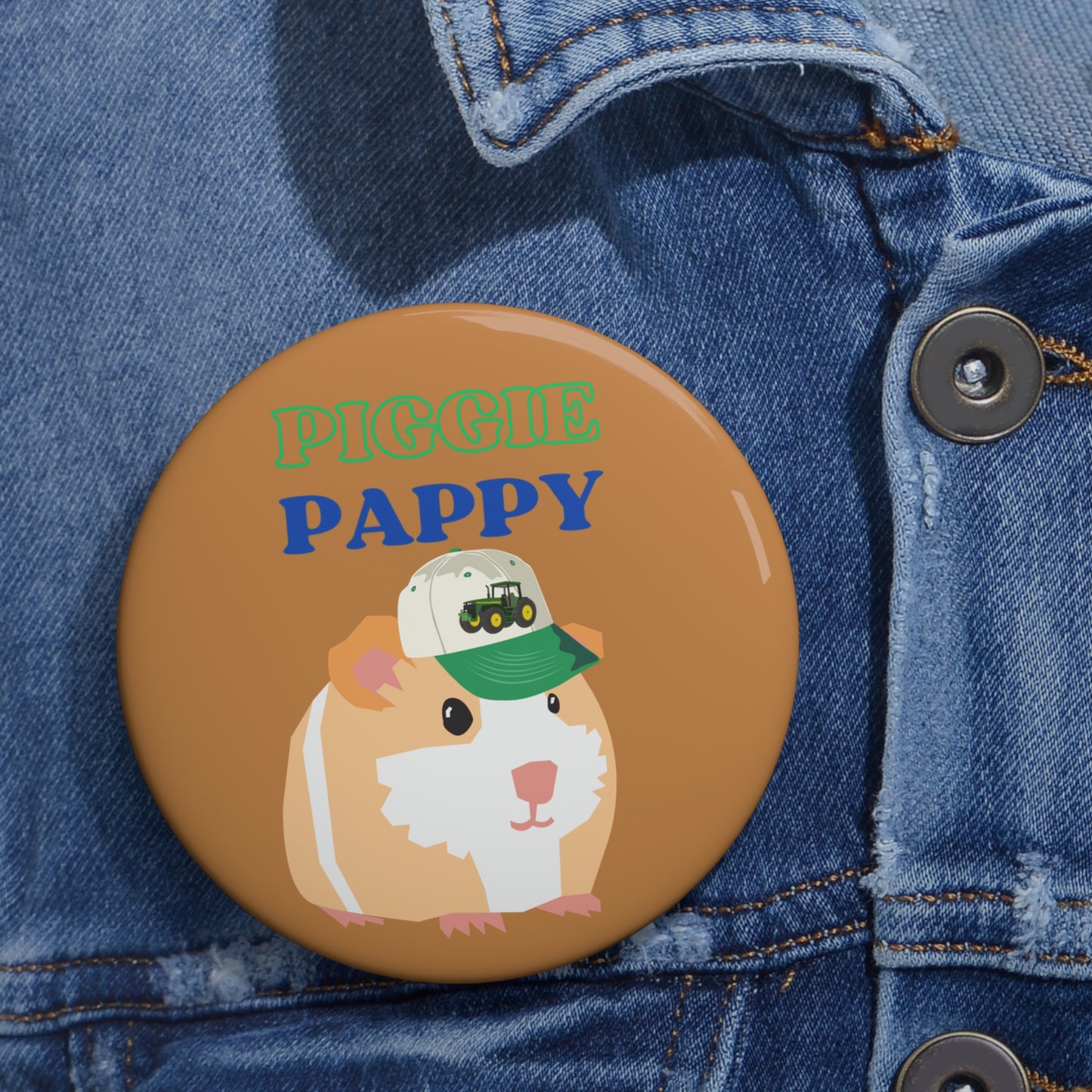 Guinea Pig Pappy Pin Buttons