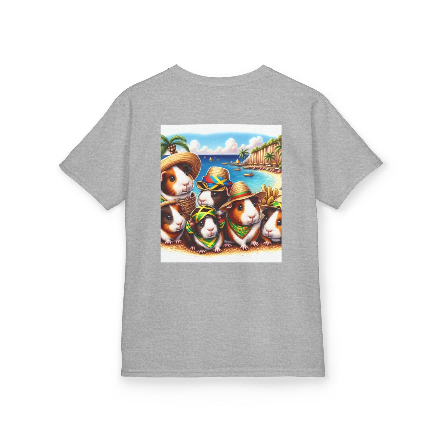 Adorable Guinea Pig Beach Tee, Kids Summer Shirt, Fun Vacation Top, Animal Lover Gift, Tropical Design, Cute Pet Apparel