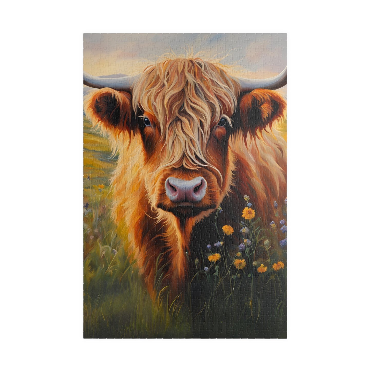 Highland Cow Puzzle - 110, 252, 520 & 1014-Piece Options - Perfect for Animal Lovers and Family Fun!