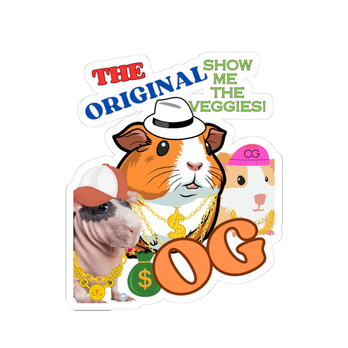 Original O.G. Guinea Pig Kiss-Cut Stickers