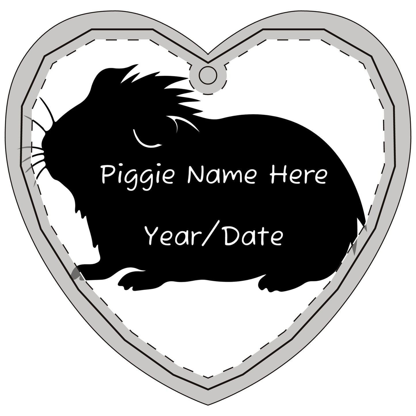 Crystal Glass Ornament - Memorial Guinea Pig Heart, Personalized Pet Remembrance Gift, Loss of Furry Friend, Sympathy Ornament, Pet Memorial