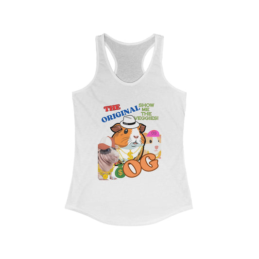 The Original OG Show Me the Veggies, Guinea Pig Women's Ideal Racerback Tank